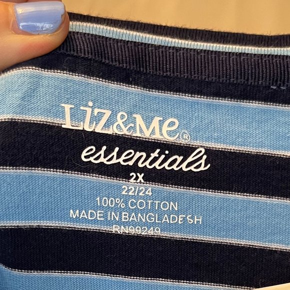 EUC Liz 2X Striped Tee - Picture 3 of 3